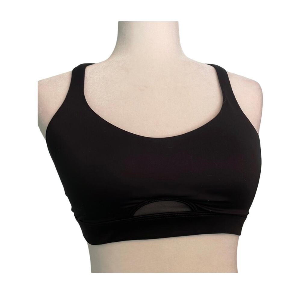 Victoria Sport Black Crossback Sports Bra Mesh Keyhole XS